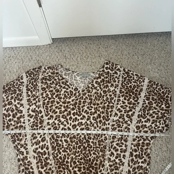 Absolutely Famous Tan and Cream Boxy Blouse size 2X - Picture 4 of 7